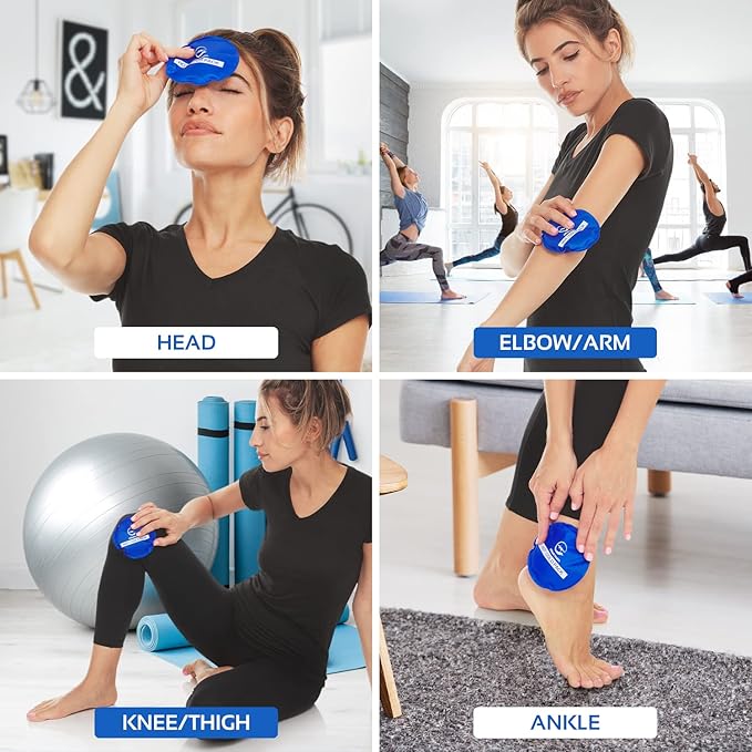 Reusable Round Hot and Cold Gel Ice Packs for Injuries | Cold Compress, Ice Pack, Cold Pack, Gel ice Pack, Cold Packs for Injuries | 5 Pack