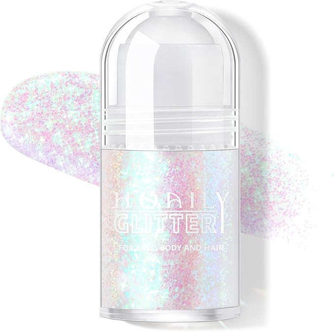 Roll-on Holographic Body Glitter Gel for Face Hair, Chameleon Color Changing Glitter Gel Under Light, Chunky Mermaid Sequins Festival Party Rave Accessories Shimmer Makeup (11# Mermaid)