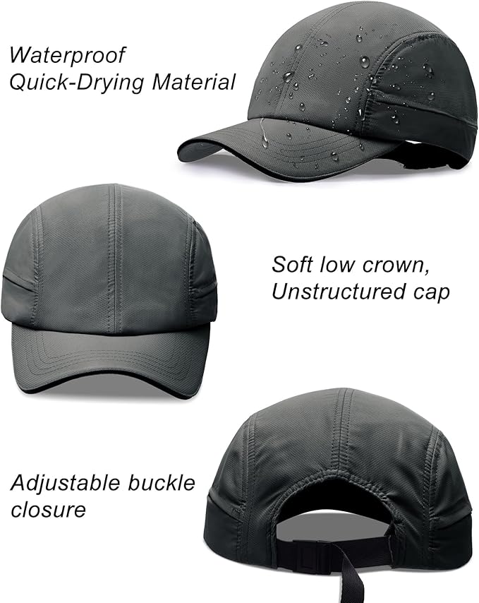 Oversize XL XXL Mens Waterproof Quick Dry Baseball Cap Lightweight Cooling Breathable Sports Hat for Big Heads 23.5"-26"