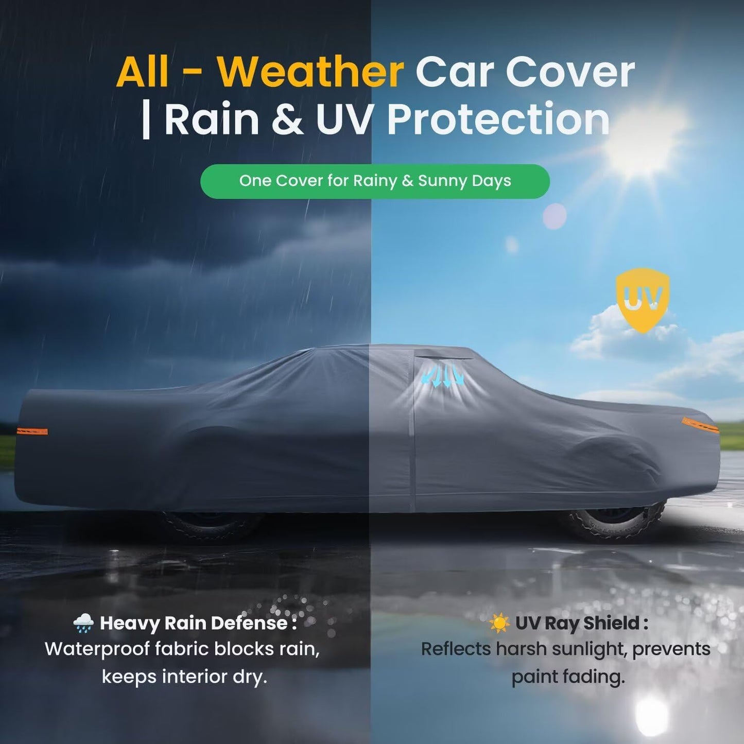Waterproof Lincoln Town Car(1998-2011) Car Cover with Breathable Vents, [2025 Upgrade] Premium Covers with Cotton Liner and Zipper Door, Sun Rain Snow Dust Uv Protection.(Gift with Towel)