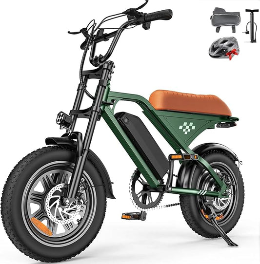 Electric Bike for Adults,16" Electric Dirt Bike with 750W Motor,22MPH 55 Miles PAS Range ebike,UL2849 Certified 374.4WH Battery USB Charging Commute Off Road Ebikes for Adults and Teens