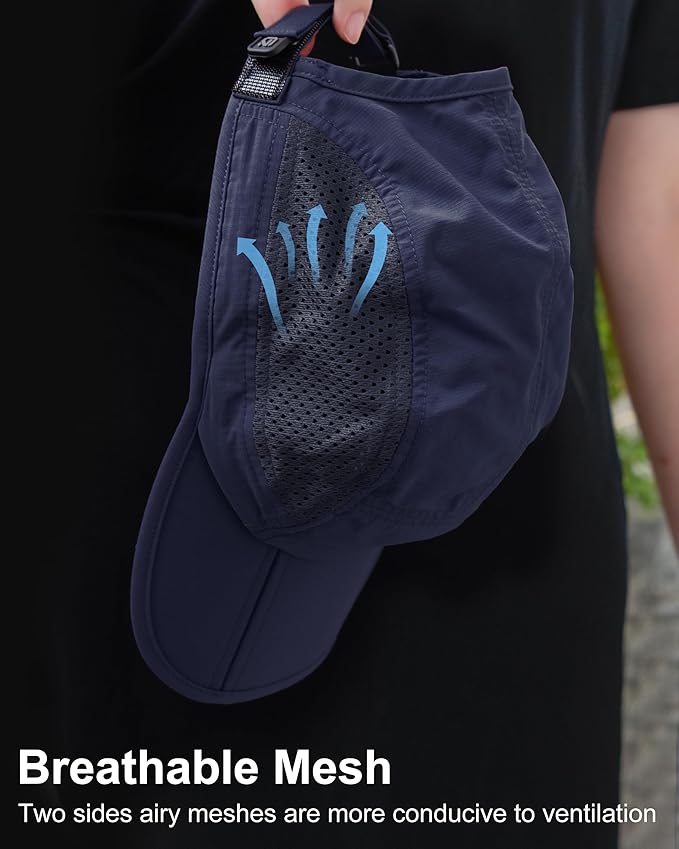 GADIEMKENSD Mens Folding Outdoor Hat Long Brim UPF 50+ Sun Protection