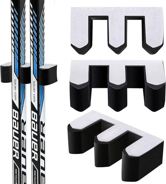Yousoontic Hockey Stick Holder Wall Mount, 1-6 Stick Capacity, Ice and Field Hockey Organizer (Decor & Storage 2-in-1) for Home Garage Room Office Sports Decoration