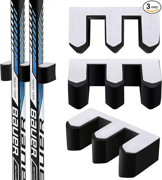 Yousoontic Hockey Stick Holder Wall Mount, 1-6 Stick Capacity, Ice and Field Hockey Organizer (Decor & Storage 2-in-1) for Home Garage Room Office Sports Decoration