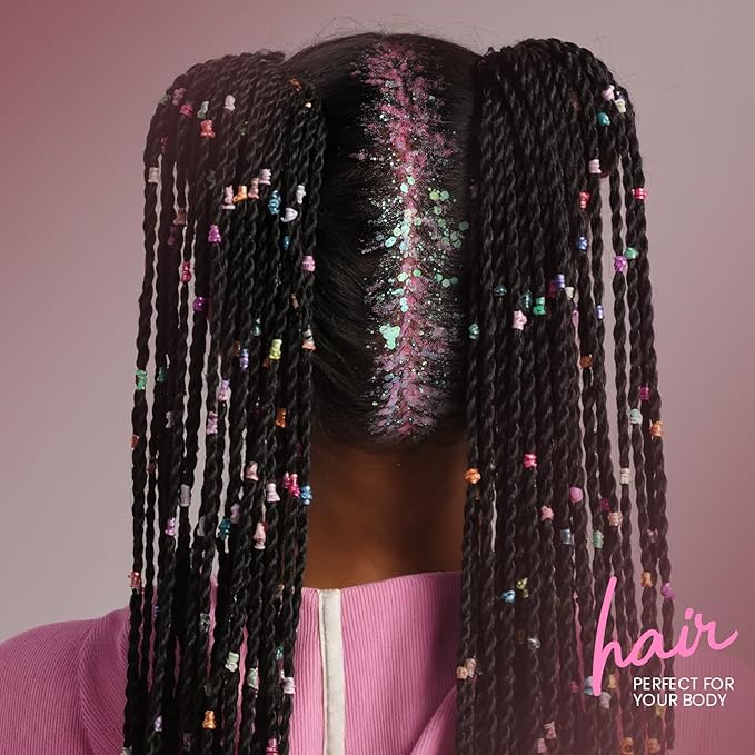 Teenitor Face Glitter, Pink Body Glitter Gel, Hair Glitter Gel, 80g/2.8oz Holographic Rave Glitter for Face and Body