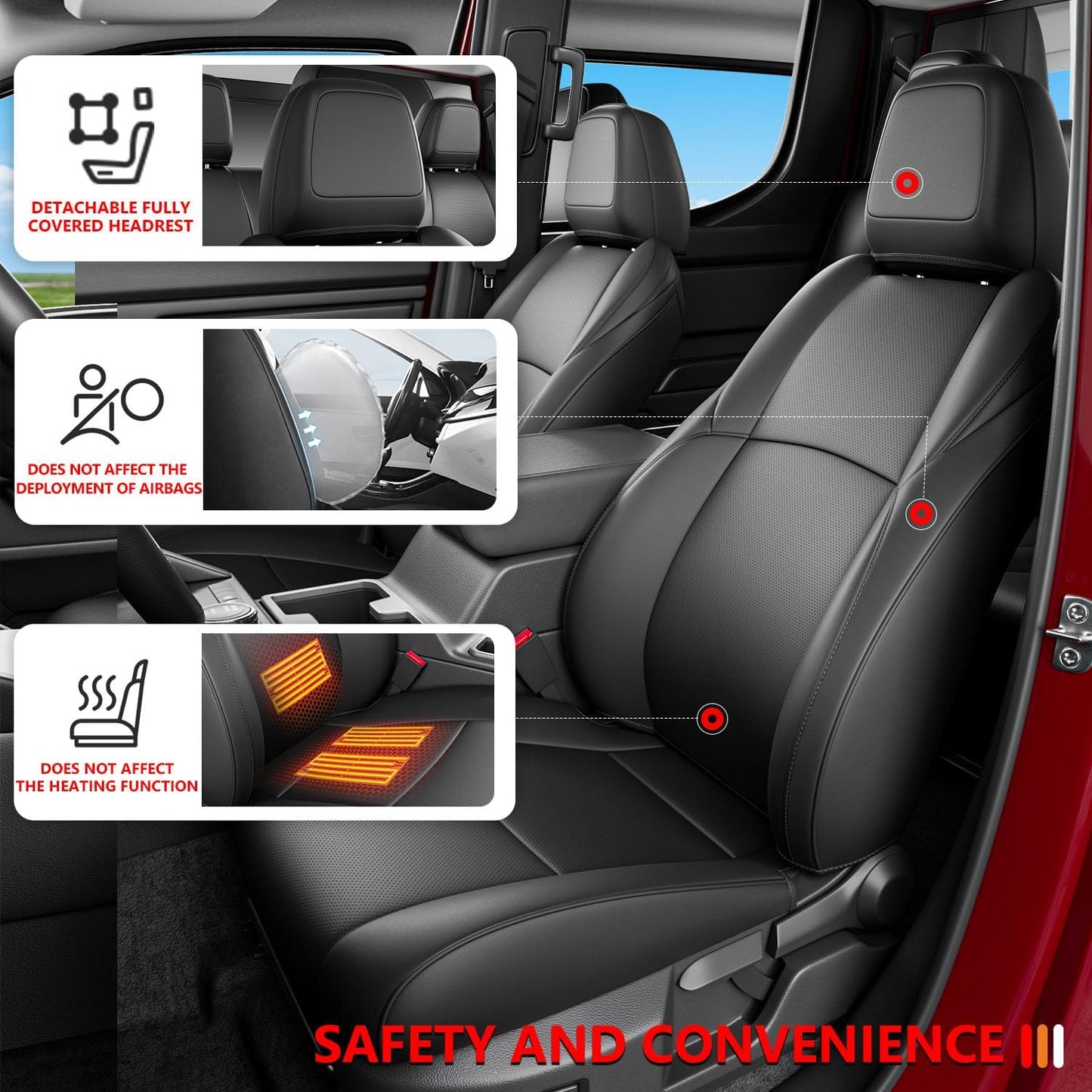 PTYYDS Car Seat Covers Compatible with 2024 2025 Toyota Tacoma Seat Protector Black Full Set Cover Replacement for 2024 2025 Toyota Tacoma Accessories