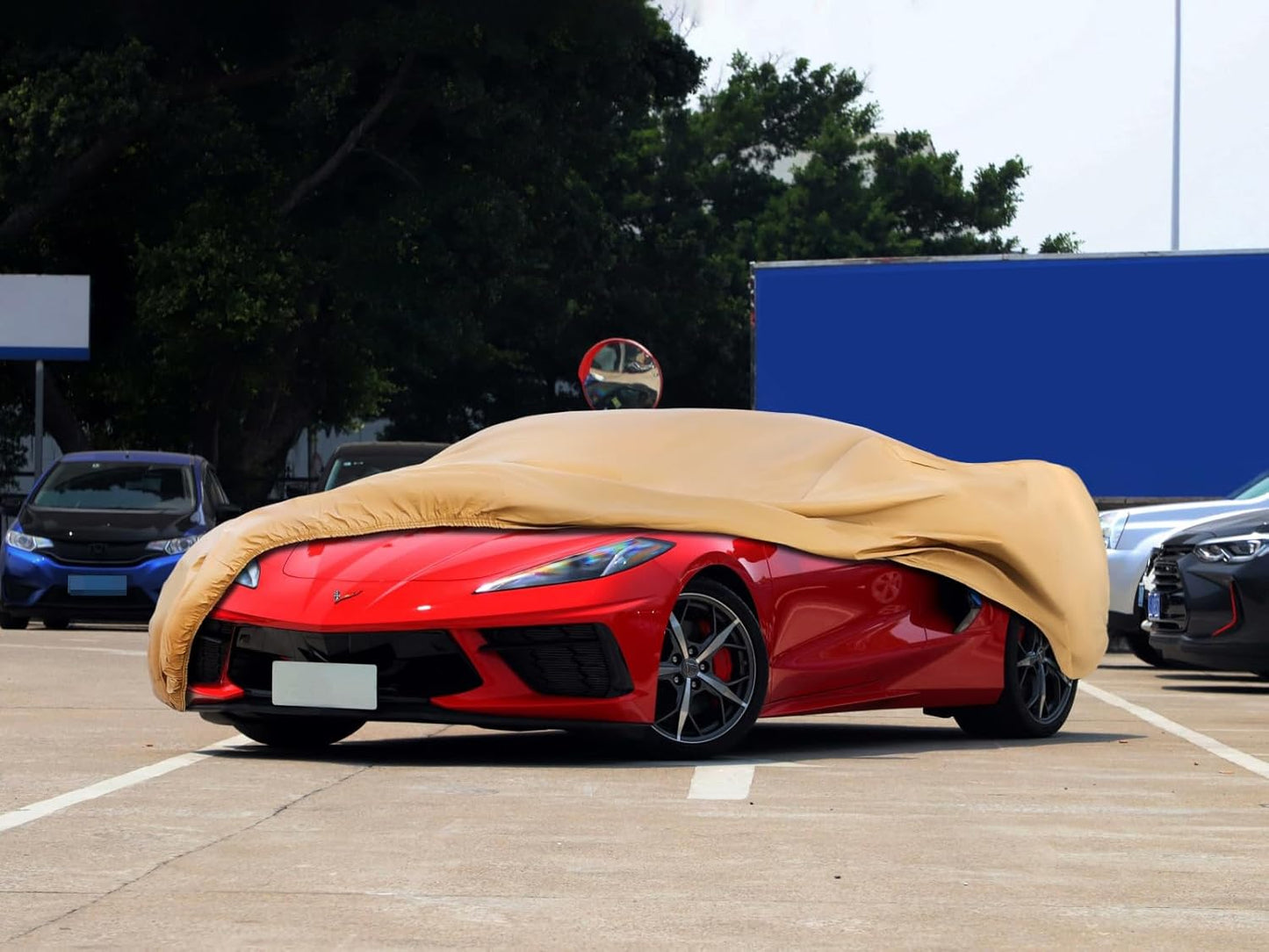 Heavy Duty Outdoor Car Cover Custom Fit for Chevrolet Corvette, Windproof All Weather Waterproof Sun Rain UV Dust Snow Protection Outdoor Car Covers