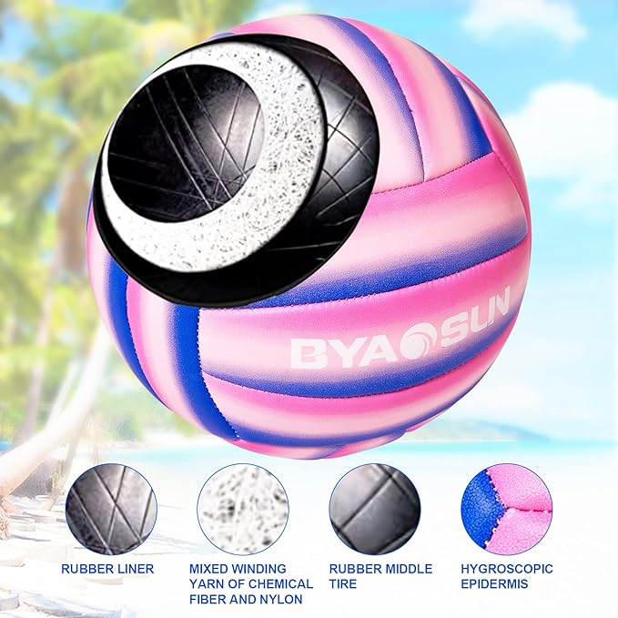 Soft Official Volleyball for Indoor Outdoor Beach, Size 5 Training Volleyball for Beginner Teenager Adult…