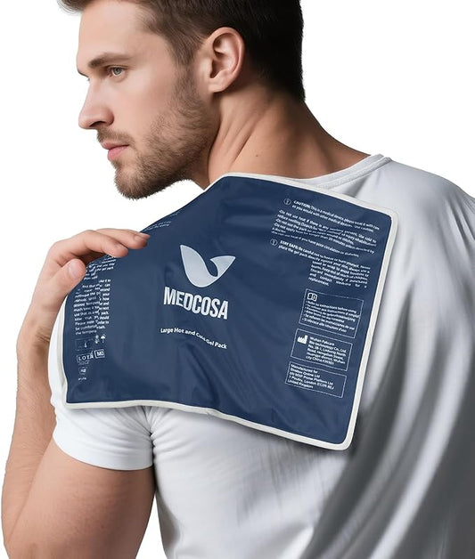 Medcosa Large Gel Ice Pack | Flexible Hot or Cold Pack | Reusable Cold Packs for Injuries, Knee, Back, and Shoulder Pain Relief, Inflammation, Post-Op and More