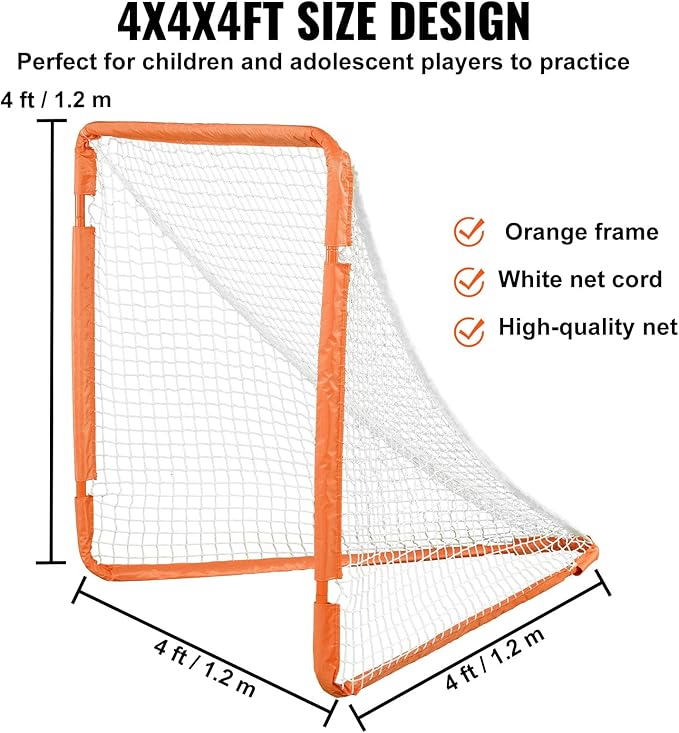 VEVOR Portable Lacrosse Goal - Complete Training Accessory Set with Extended Coverage for Youth and Adults