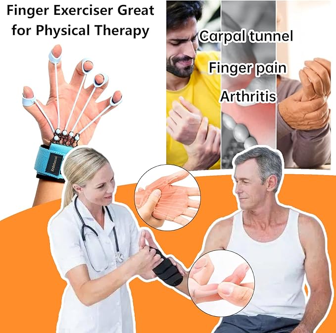 Finger Exerciser,4 Resistance Levels Finger Strengthener for Hand Therapy, Rock Climbing - Relieve Pain for Arthritis, Carpal Tunnel, Hand Strengthener and Finger Strengthener