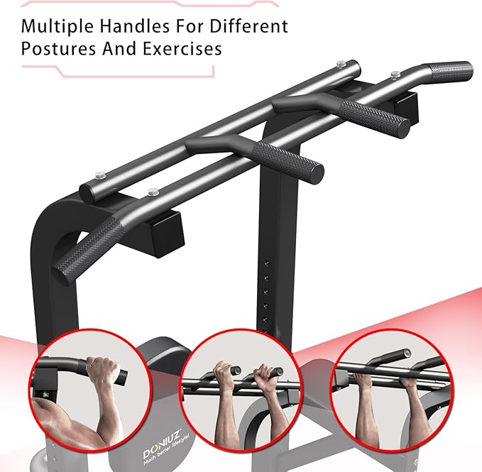 Power Tower Pull Up Bar and Dip Station, Multi-Function Home Gym, Strength Training Fitness Equipment, Height Adjustable