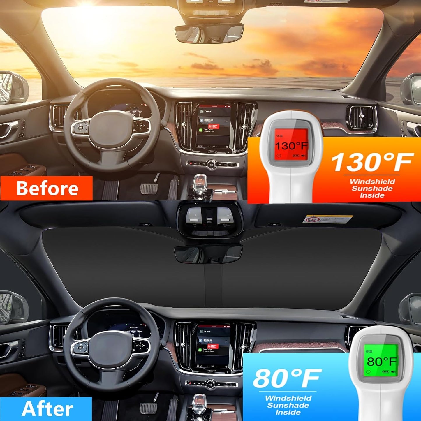 Windshield Sun Shade for Altima 2019-2025 Custom Fit Foldable Front Window Sunshade Sun Visor Protector Block UV Rays Keep Your Car Cooler for