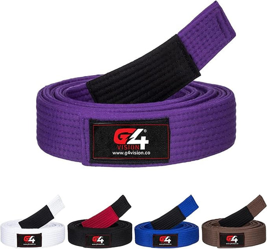 G4 VISION Jiu Jitsu Belt BJJ Belts Brazilian Adult A1 A2 A3 A4 Black Brown Purple Blue White