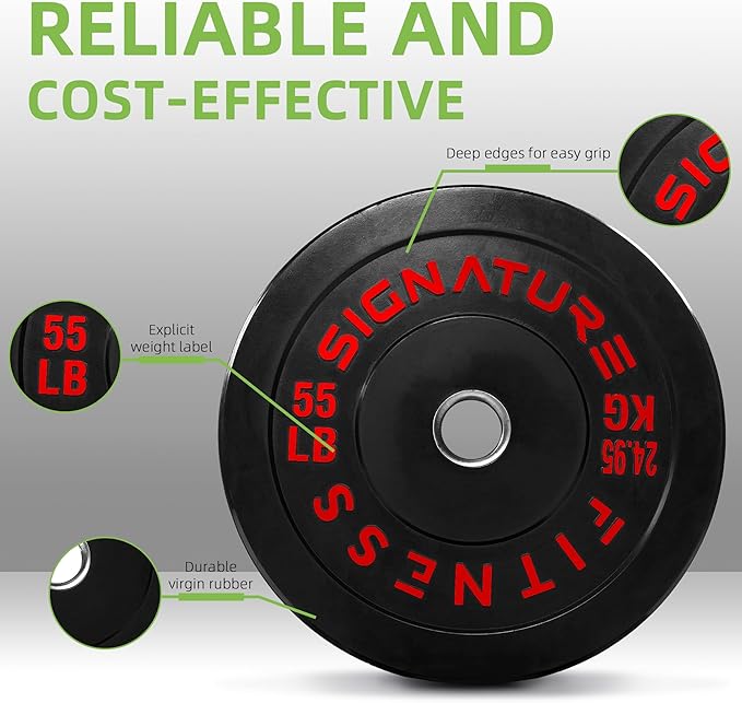 Olympic Bumper Plates Set, 2" Weight Plates for Strength Training & Weightlifting, Paris or Set or Set with Barbell, Multiple Options