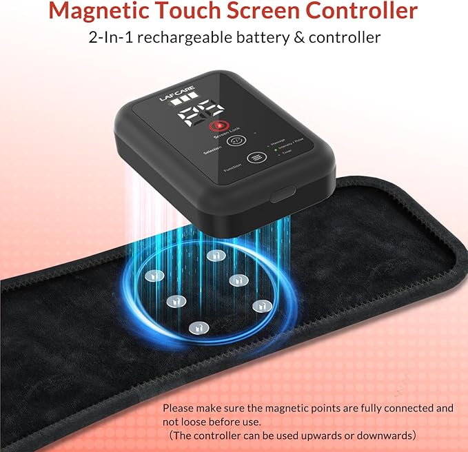 Red Light Therapy Belt, Infrared Light Therapy Device with Massage and Timer, Rechargeable 660nm&850nm Red Light Therapy for Body Pain Relief（7.9 * 47’‘）