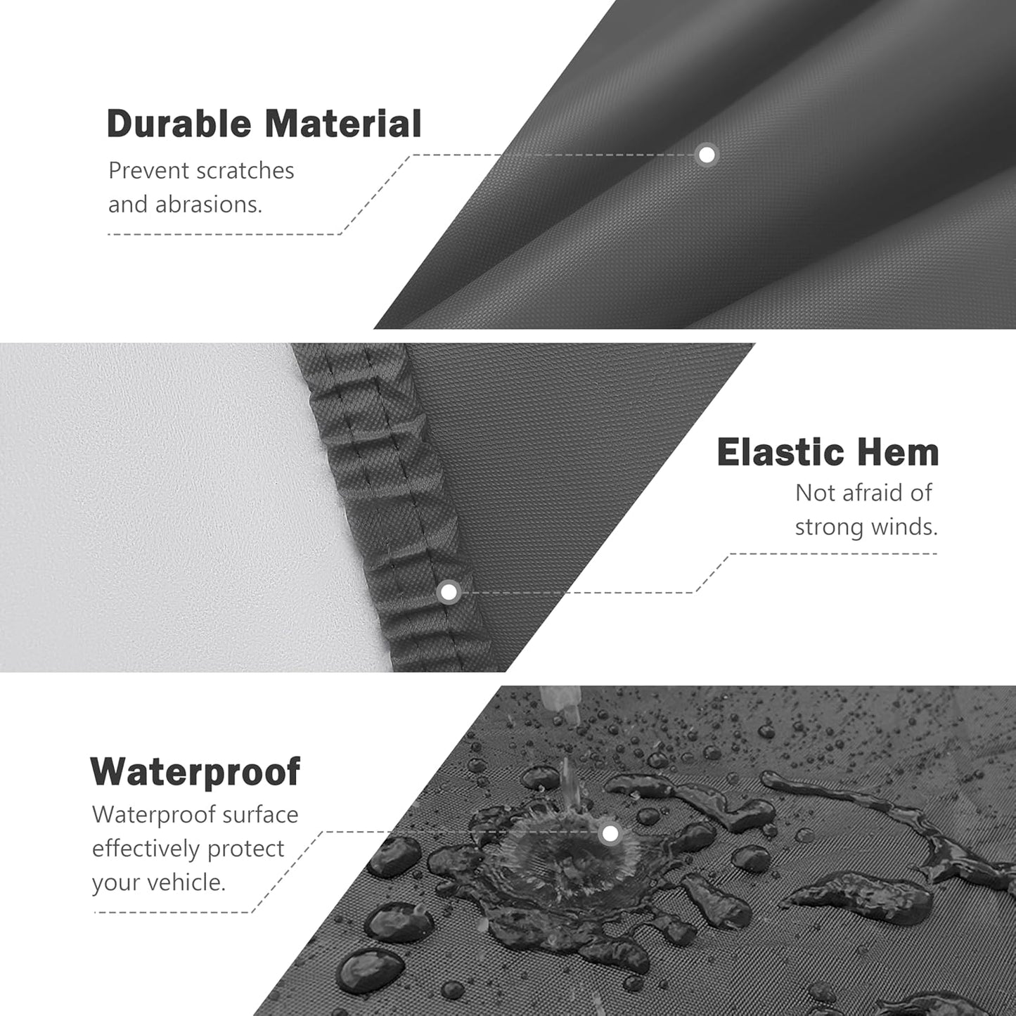 MORNYRAY Compatible with Ford F150,Car Cover Outdoor Waterproof Sun Rain Snow Hail Protection with Driver Door Zipper (Black, Custom Fit Ford F150)