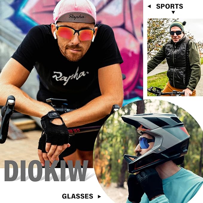 Sports Polarized Sunglasses for Men Cycling Running Fishing UV Protection Sun Glasses Lightweight Half Frame Goggles