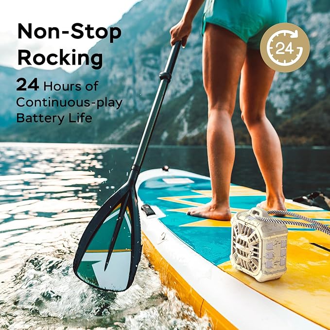 INSMY Shower Bluetooth Speaker, IP67 Waterproof Portable Small Multi Sync 100+ Speakers, Big Volume Booming Bass, 24H Playtime/Floatable/RGB Lights for Outdoor/Kayak/Beach/Golf (Khaki)