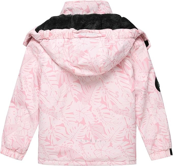 Keevoom Girl's Ski Jacket Winter Warm Thick Snow Coat Windproof Kids Outdoor Hooded Jackets