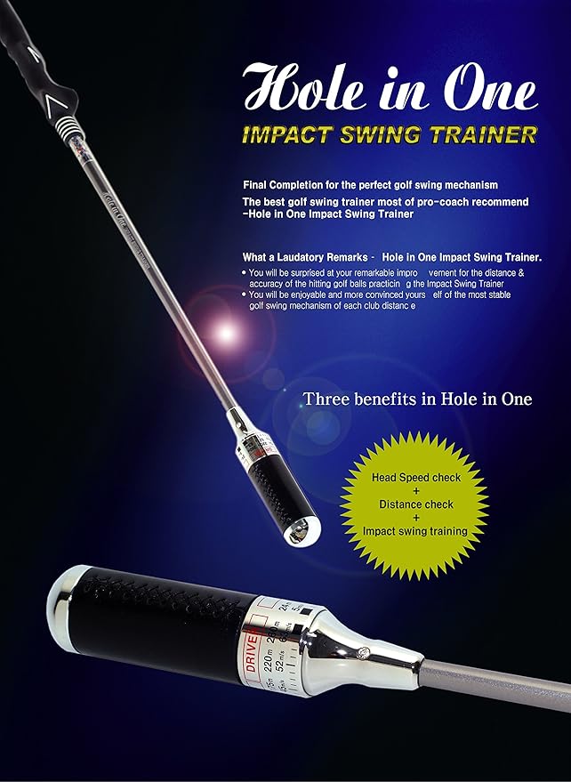 Hole in One: Golf Swing Trainer Patented for Distance, Rhythm, Tempo, Accuracy & Warmup