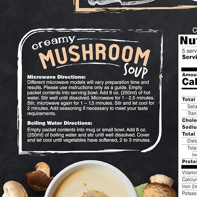 Inspire Creamy Mushroom 15g Protein Instant Soup by Bariatric Eating (5 Packets)