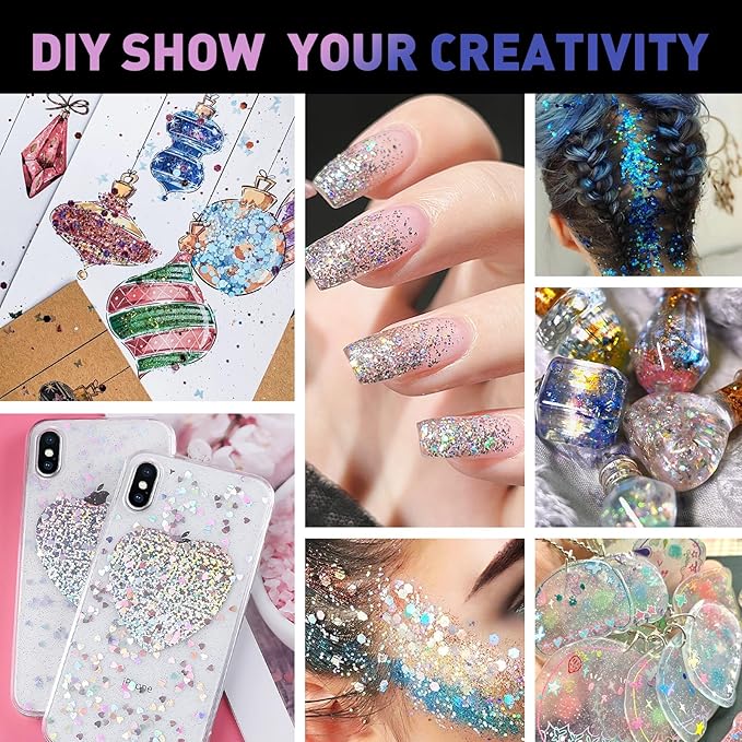 AROIC 14 Colors Body Glitter, Face & Hair Glitter Gel Set for Festival, Eye Shimmer for Women Glow in The Dark Rave Accessories Party Supplies, Face Paint Hair/Cheek/Eyelid Sparkle Makeup(18ml/Tube)