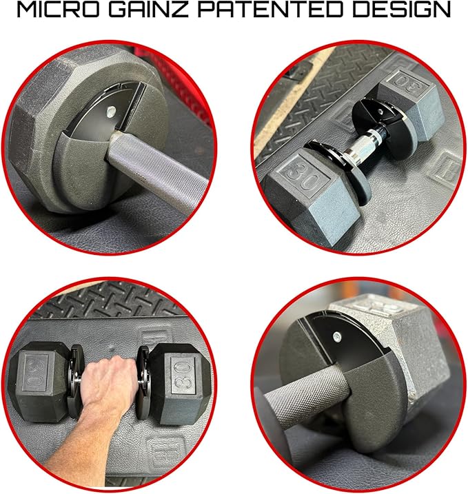 Micro Gainz Dumbbell Fractional 1.25lb Weight Plate, Ideal for Micro Loading, (Choose Color) 4 Piece Fractional Weight Plates, Designed for Dumbbell Training, Made In USA