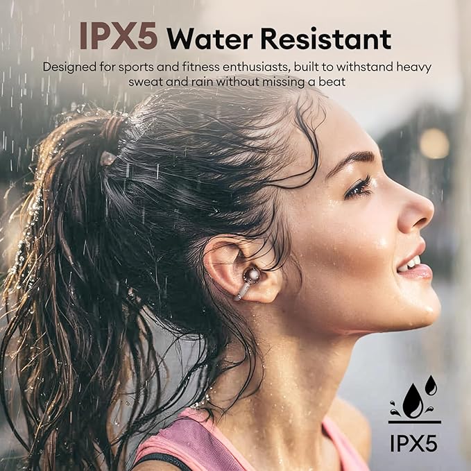 2 in 1 Clip on Open Ear Headphones Wireless Earbuds, 0 Delay Bluetooth 6.0, Ultra-long 140H Play, Auto L-R Recognition Touch Control, Hybrid Noise Reduction for Work Fitness Daily Use,Ctbuds Rose Gold