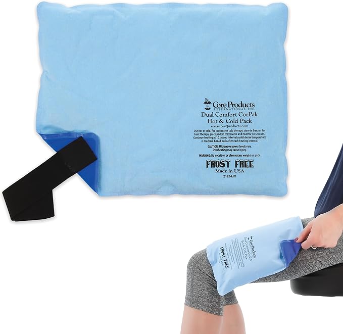 Core Products Dual Comfort CorPak - Reusable hot/Cold Pack for Knee, Back, Shoulder, or Ankle Pain; Use hot or Cold; Made in USA - Size: 10" x 13"