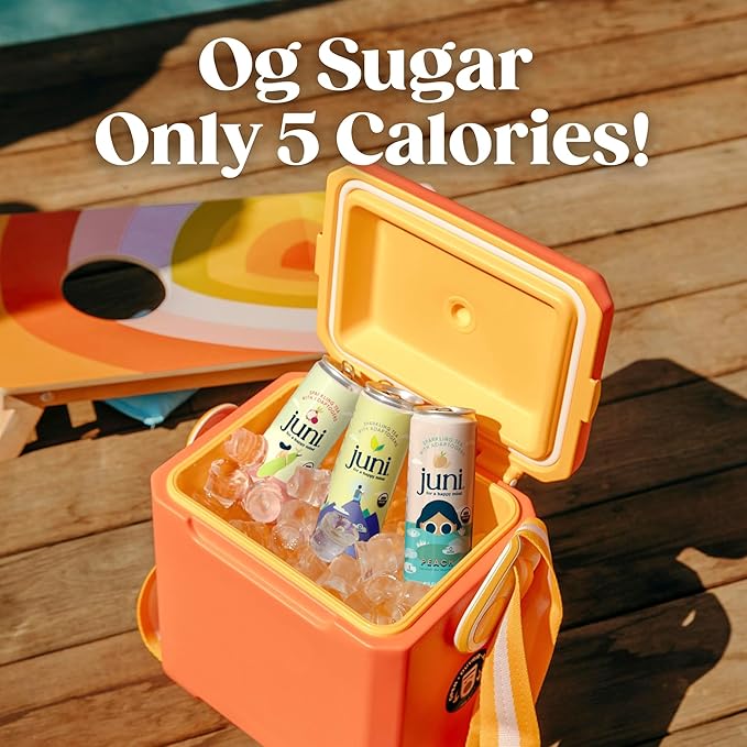 Juni Sparkling Adaptogen Drink with Ashwagandha, Lion’s Mane & Reishi Mushrooms | Green Tea for Focus, Zero Sugar, 5 Calories, Organic | Non Alcoholic Drinks - Lemon 12 pack