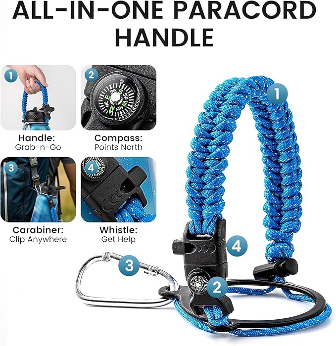 32oz Insulated Water Bottle, Triple Wall Vacuum Stainless Steel Water Bottles - Keeps Cold 48H, Reusable 1/4 Gallon water flask Jug for Gym, Sports, Camping, Hiking,Travel, Starlight Blue