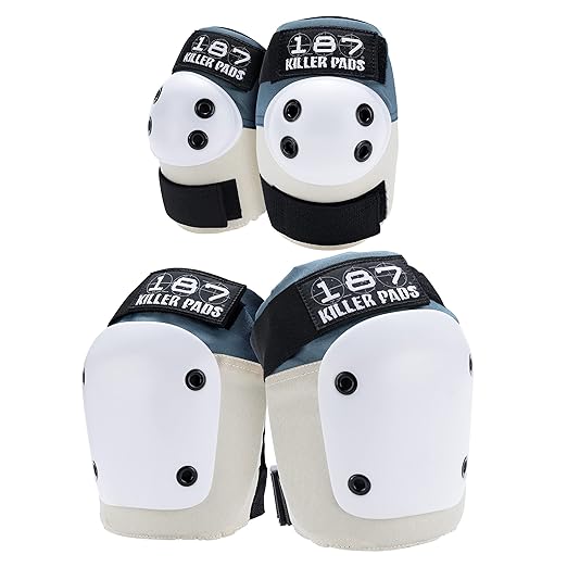 187 KILLER PADS Knee Pads, Elbow Pads Combo Pack, Stone Blue, X-Small