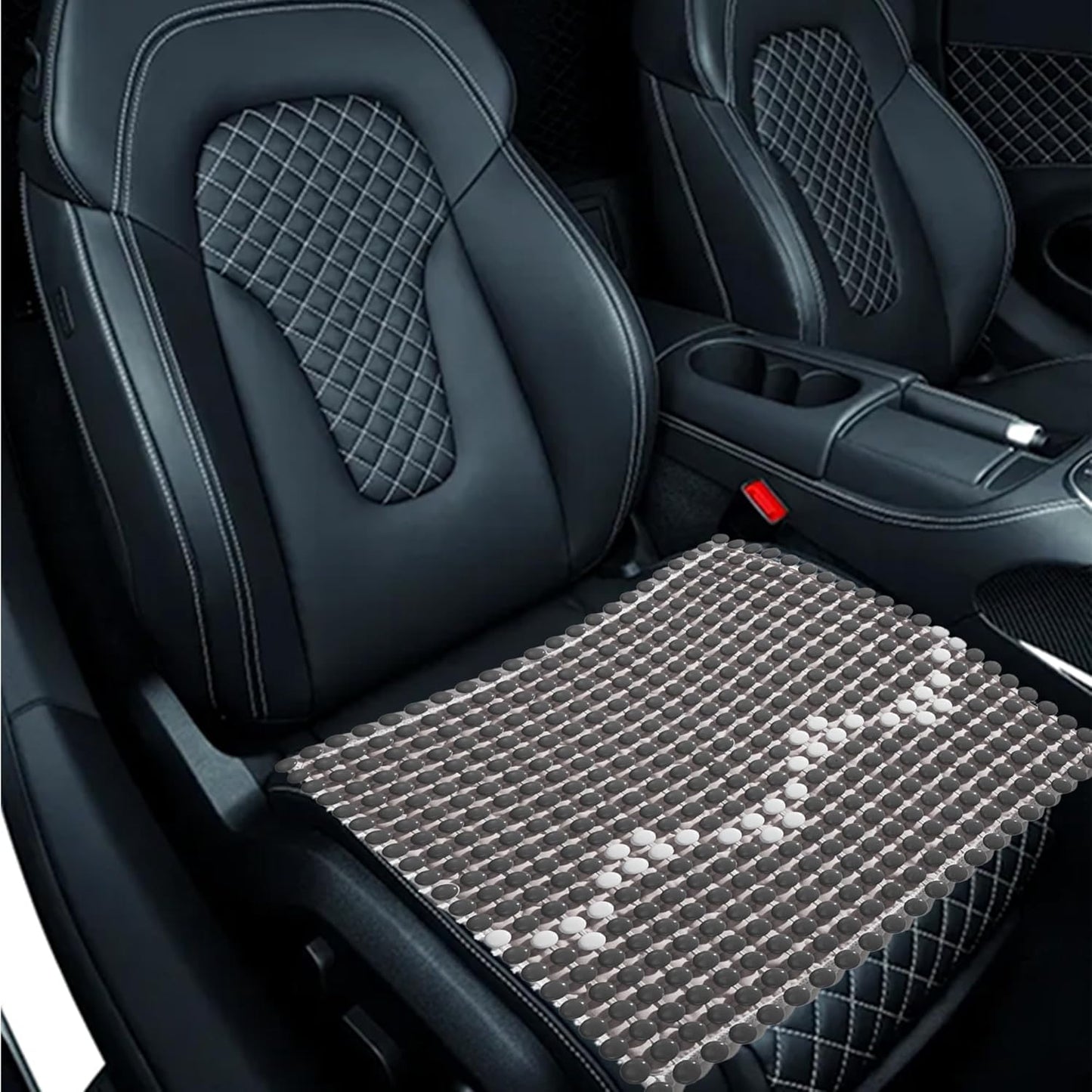 HOMREST Cooling Seat Cushion for Back Pain 17x17 Ceramic Bead Massage Seat Pad for Office Chair, Car, Home Breathable Summer Chair Cushion (Grey)