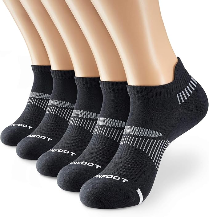 MONFOOT Men's/Women's 3-10 Pairs Silky Dry Athletic Cushion Ankle Socks, Multipack