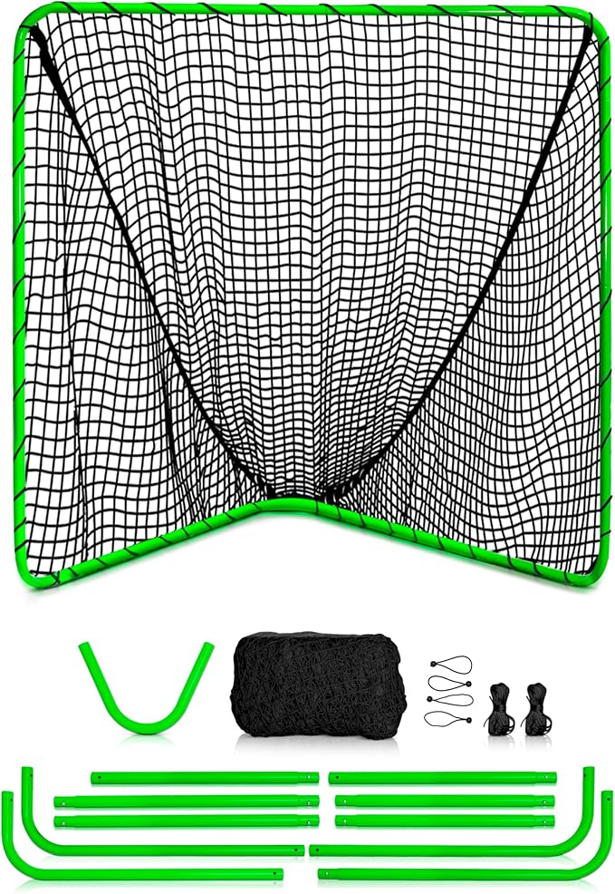 Velocity - Lacrosse Goal - Portable Steel Frame with Black Net, Perfect for Youth and Adult Training, Backyard Design