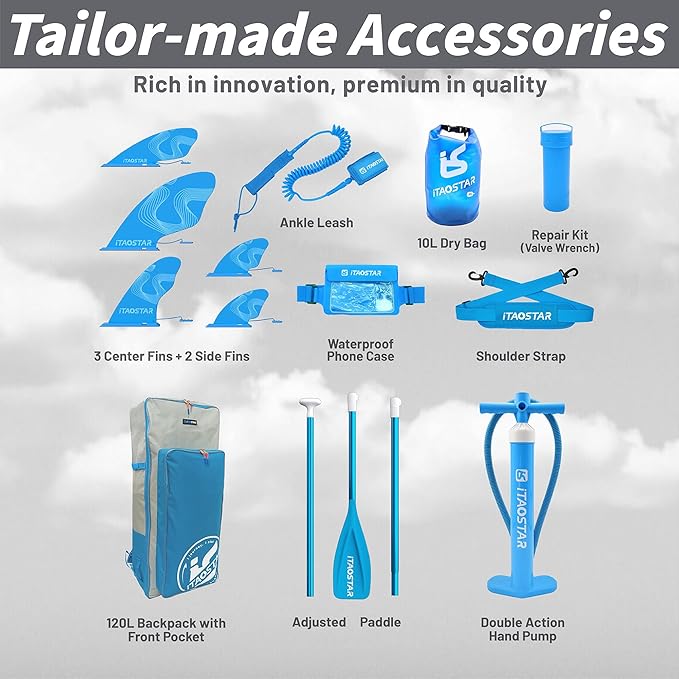 Joy 8'×29"/11'×35" Inflatable Paddle Board for Kids, One-Stop Premium SUP Accessories, Stand Up Paddle Board for More Balance, Tailored Fins for More Fun