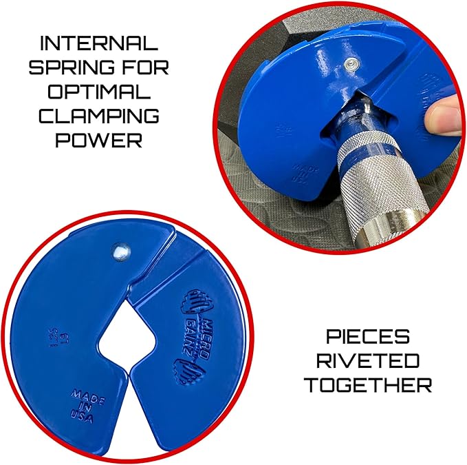 Micro Gainz Dumbbell Fractional 1.25lb Weight Plate, Ideal for Micro Loading, (Choose Color) 4 Piece Fractional Weight Plates, Designed for Dumbbell Training, Made In USA