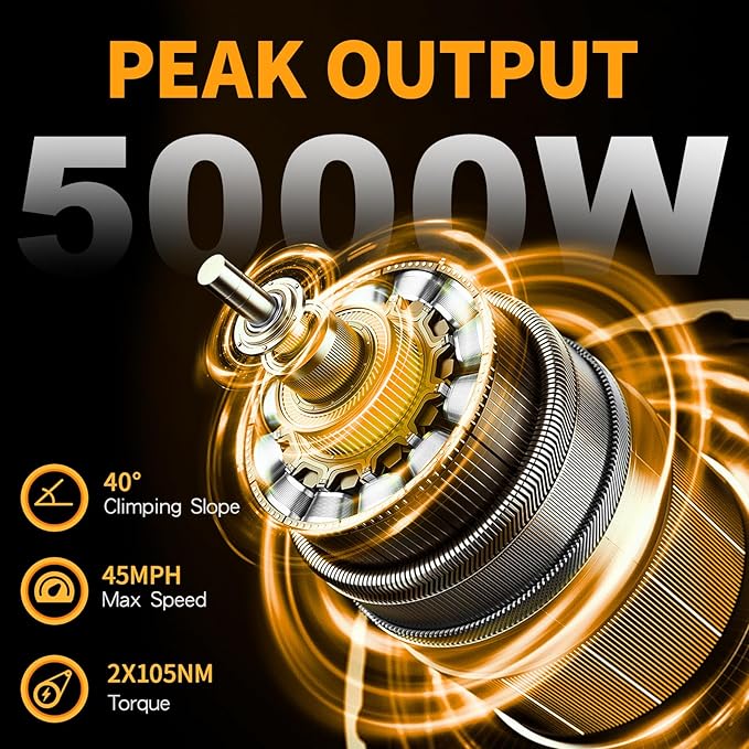 PHILODO Forester Electric Bike, 60V 26Ah Bike Battery for Long Range with 5000W Dual Motor Ebike for Adults, 26x4 Electric Bike Fat Tires for All Terrain Electric Mountain Bike