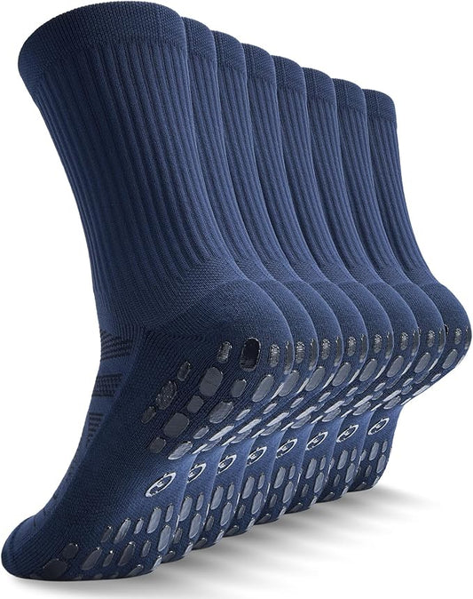 CWVLC Grip Socks Soccer - Cushioned Non-Slip Grippy for Men & Women Athletic - Barre Hospital Sticky Slipper Socks