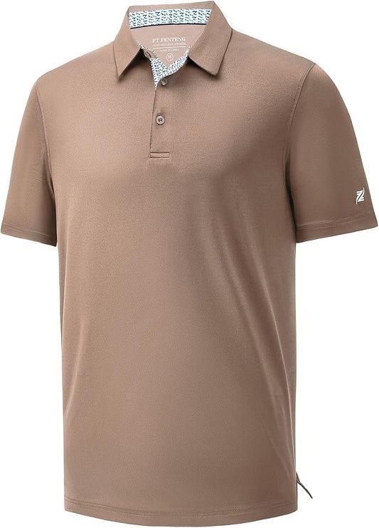 Mens Polo Shirts Short Casual Solid Stylish Dry Fit Performance Designed Collared Golf Polo Shirts for Men