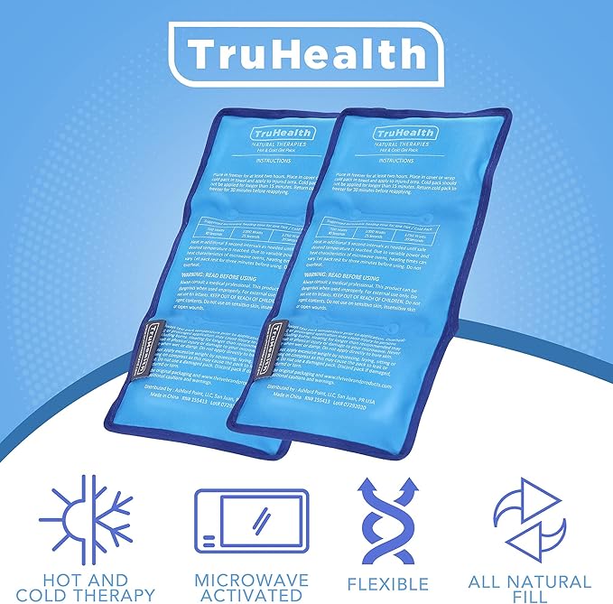 Reusable Ice Pack (Pack of 2) for Injuries - Hot & Cold Gel Ice Packs for Injuries & Back Pain Relief