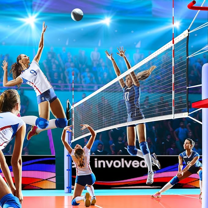Shappy Volleyball Antenna Pole Set Volleyball Training Equipment Beach Sports Indoor Outdoor Accessories Fiberglass Collapsible Referee Antennae Poles with Sleeve