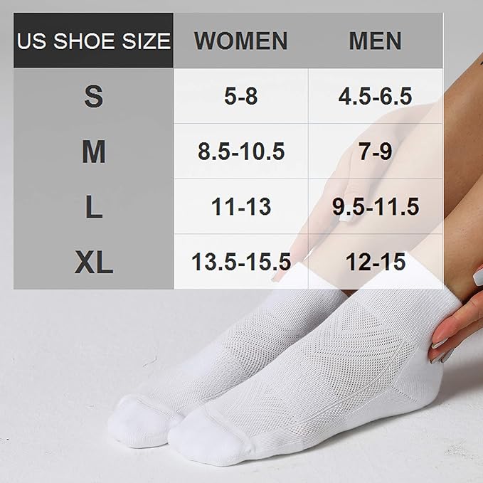 CelerSport 6 Pack Men's Ankle Socks with Cushion, Sport Athletic Running Socks