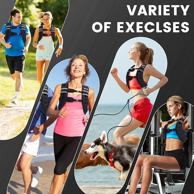 Weighted Vest Woman, 6/8/12/16/20/25/30LB Weight Vest for Women Men, Walking Jogging Workout, Running Vest with Reflective Stripe for Fitness Weight Loss Strength Training