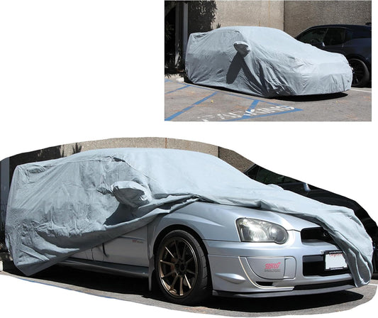 All Weather Waterproof car Cover Good for rain Snow uv Protection dust mid-Size Hatchback Big Wing sti Impreza Jetta Wagon MazdaSpeed3 9-3 Wagon Gray