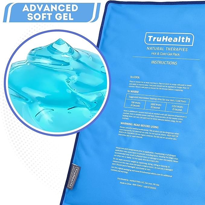 Extra Large Reusable Gel Ice Pack for Injuries & Pain Relief - 2-Pack, Extra Large - Blue - Hot & Cold Therapy Ice Bags for Injuries - Flexible, Leak-Free Design