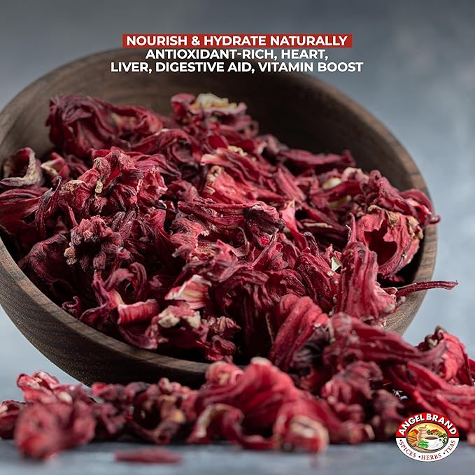 Angel Brand Dried Sorrel Hibiscus Flowers 4.5 oz Pouch Pack of 2 - Discover Rich Flavor & Aroma of Healthful Delights with Hibiscus Tea Loose Leaf - Enjoy Nutritious Beverages to Elevate Health