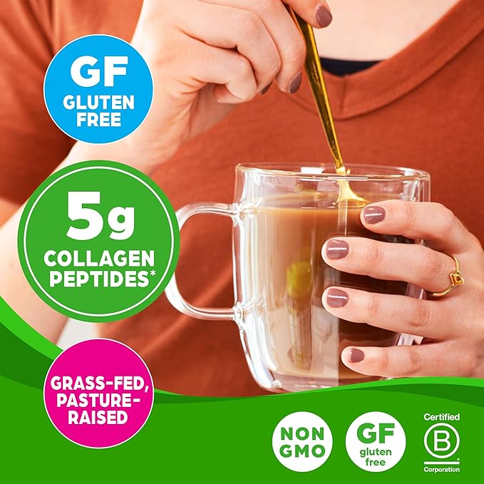 Orgain Hydrolyzed Collagen Peptides Travel Packets For Women & Men - 5g Grass Fed Collagen Per Serving, Hair, Skin, Nail & Joint Support Supplement, Non-GMO, Type I & III - Unflavored (25 Count)