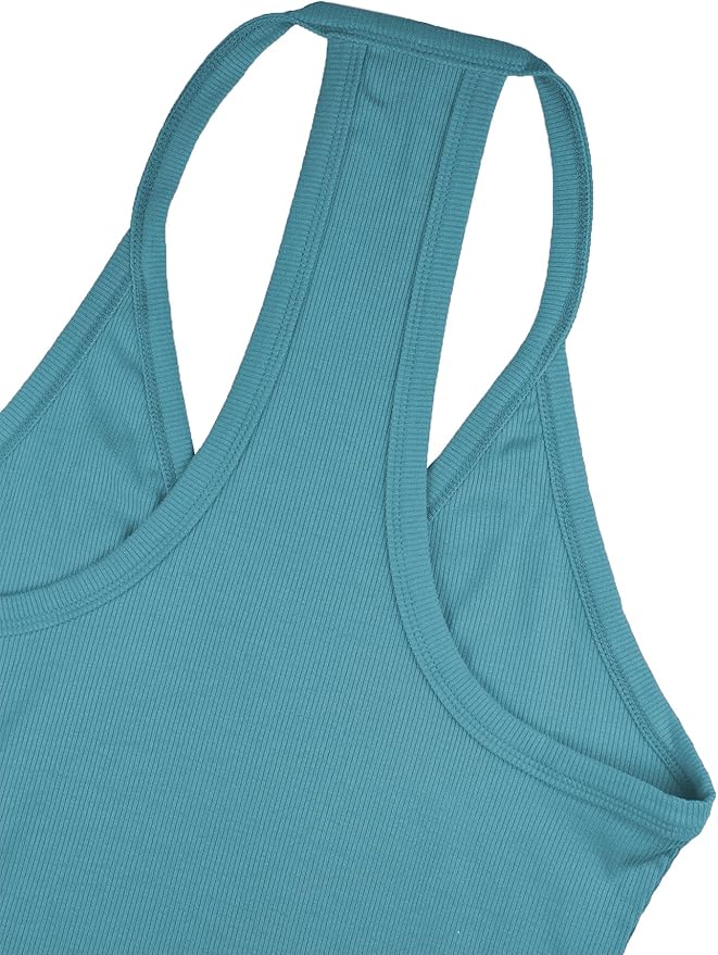 iGENJUN Workout Tops for Women Racerback Basic Tank Summer 2025 Camisole V Neck Slim Fit Ribbed Sleeveless